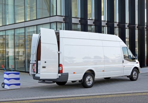 Van mockup isolated concept, Truck mock up